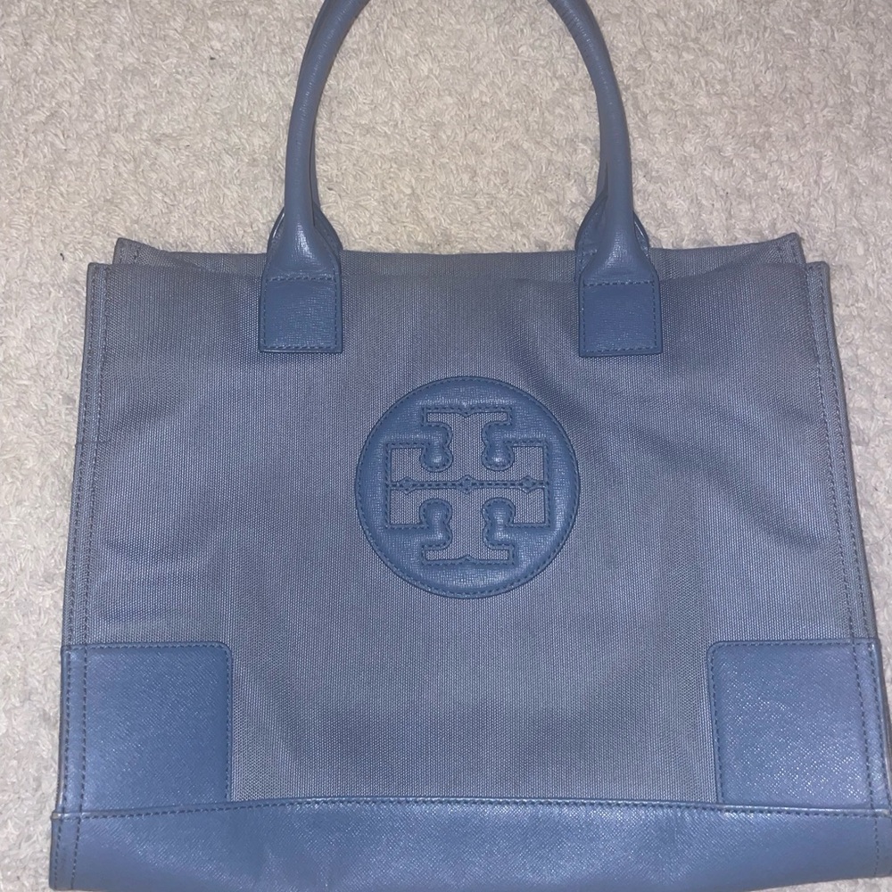Tory Burch Gray and Blue Handbag